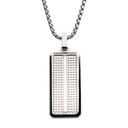 Steel Streamline Dog Tag Pendant with Bold Box Chain