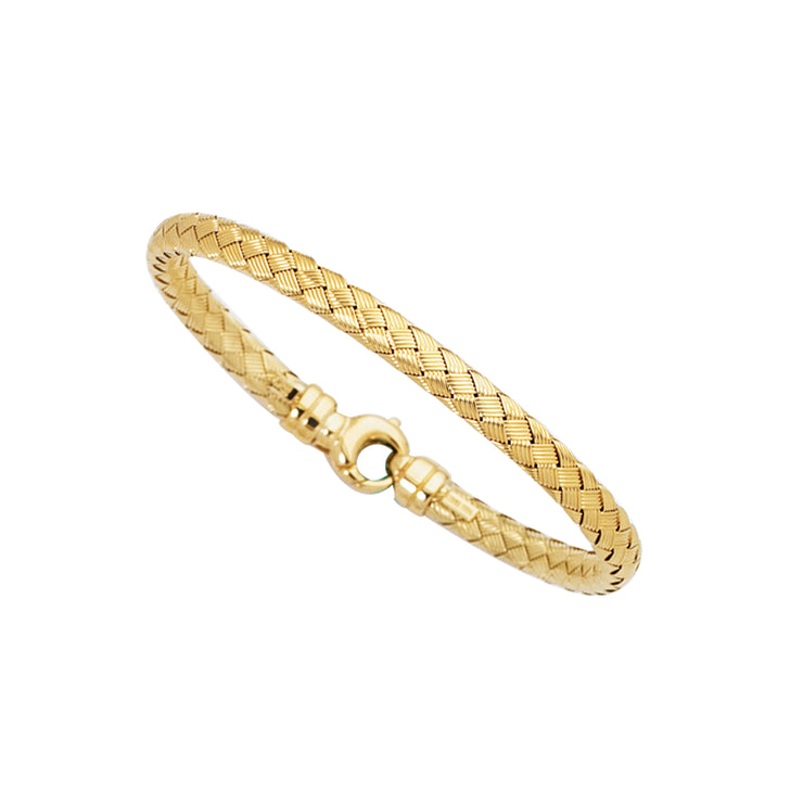 14K Gold Medium Weaved Bangle