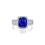 5.55 CTW Fancy Lab-Grown Sapphire Halo Ring