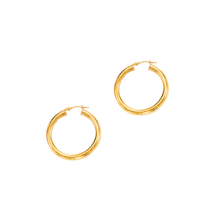 14K Gold 4x30mm Hoops