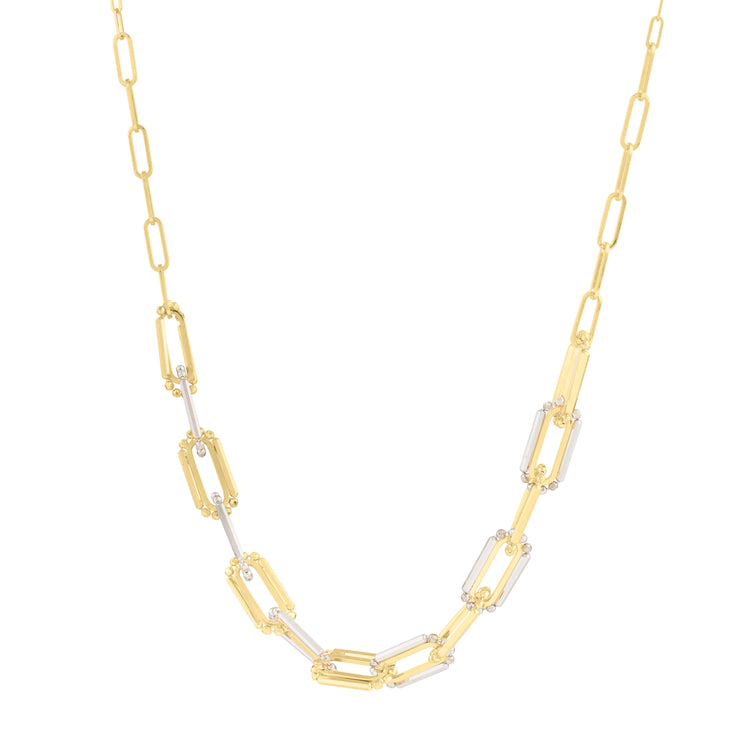 14K Two-Tone Pallina Paperclip Necklace