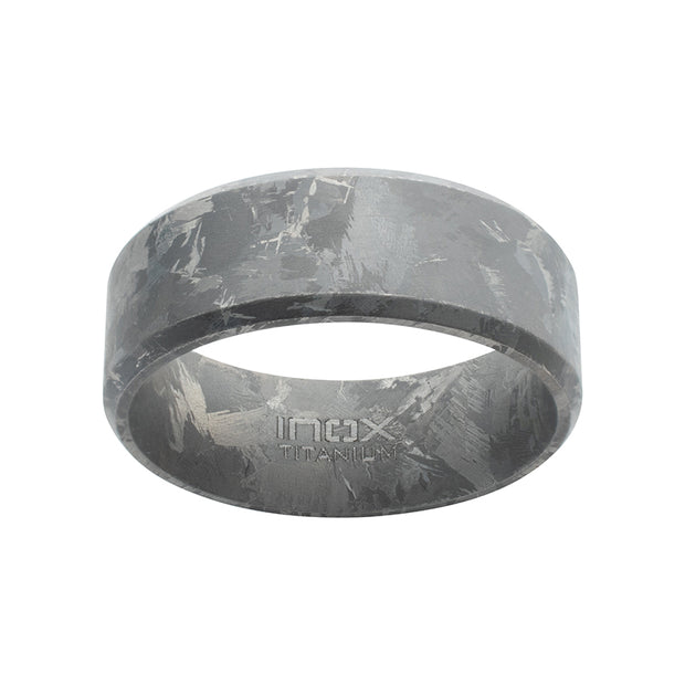 Titanium Beveled Frosted Ring