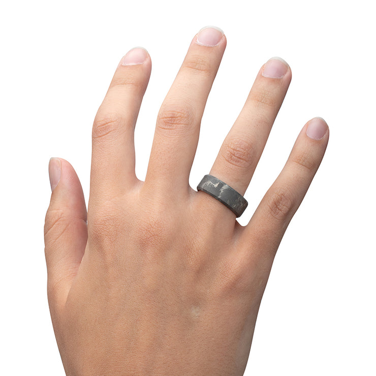 Titanium Beveled Frosted Ring