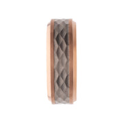 Rose Gold IP Titanium Matte Finish Mosaic Inlay Comfort Fit Ring