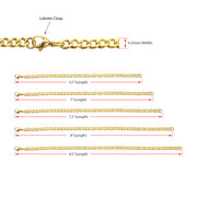 4.35mm 18Kt Gold IP Titanium Flat Curb Chain Bracelet