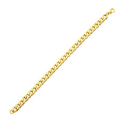 7.4mm 18Kt Gold IP Titanium Curb Chain Bracelet