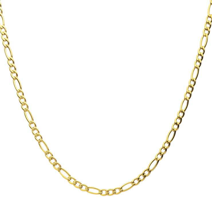 4.7mm 18Kt Gold IP Titanium Figaro Chain Necklace