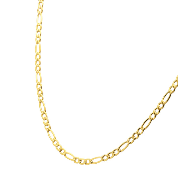 4.7mm 18Kt Gold IP Titanium Figaro Chain Necklace