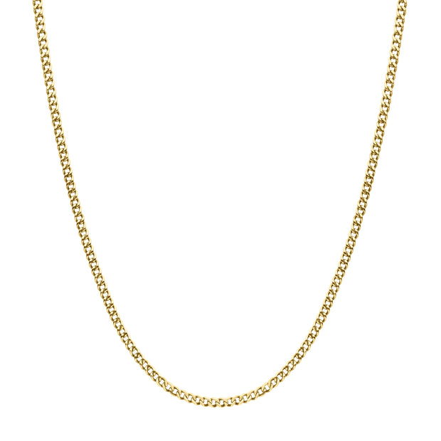 3.5mm 18Kt Gold IP Titanium Flat Curb Chain Necklace