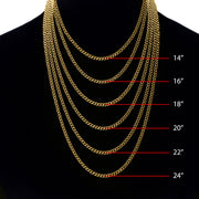 3.5mm 18Kt Gold IP Titanium Flat Curb Chain Necklace