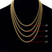 4.35mm 18Kt Gold IP Titanium Flat Curb Chain Necklace