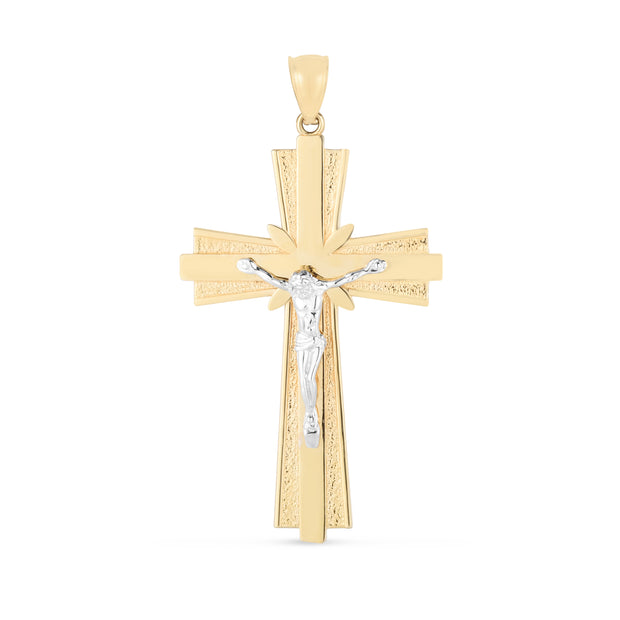 14K Two-tone Cross Pendant