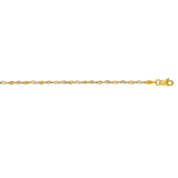 14K Gold 2.5mm Singapore Chain