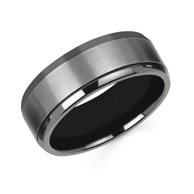 8mm Tantalum with Black Zirconium Band