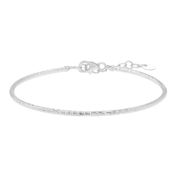 14K Diamond Cut Stack Bangle