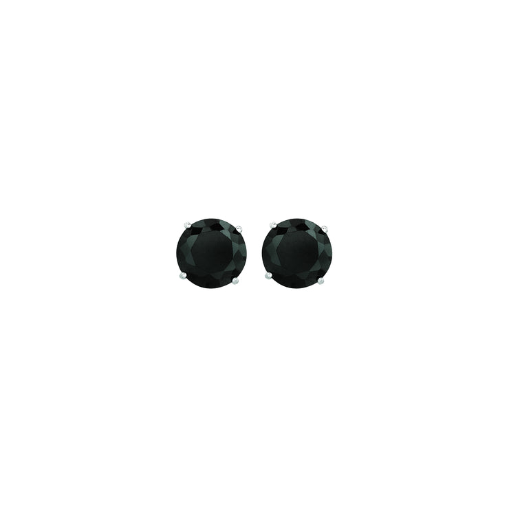 14K Gold 6mm Black CZ Stud Earring