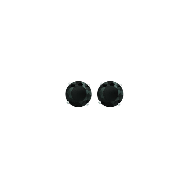 14K Gold 6mm Black CZ Stud Earring