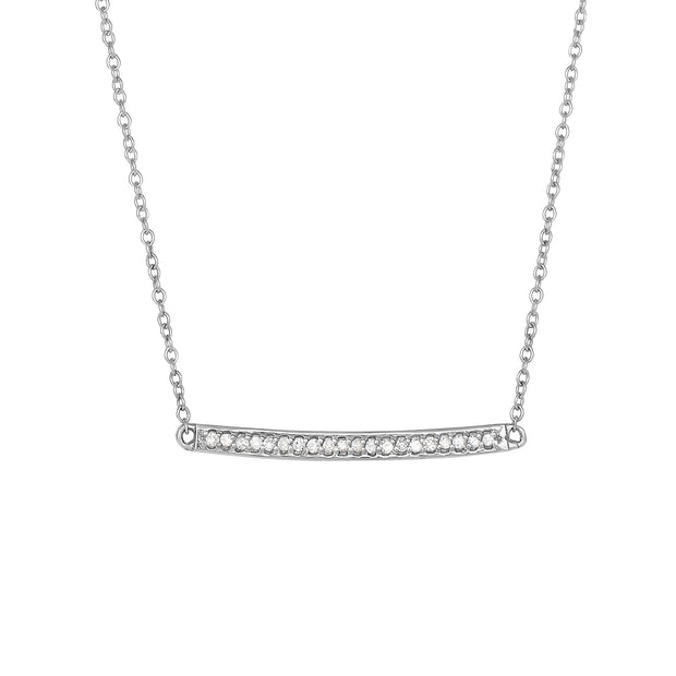 14K Gold .12ct Diamond Bar Necklace