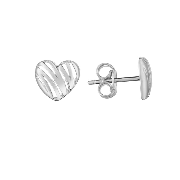 14K Scribble Heart Studs