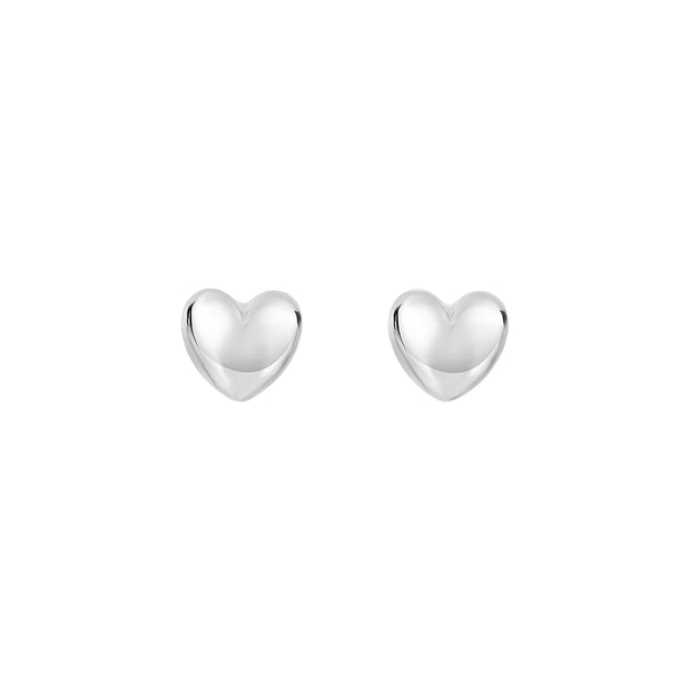 14K Gold Small Polished Heart Post Earring