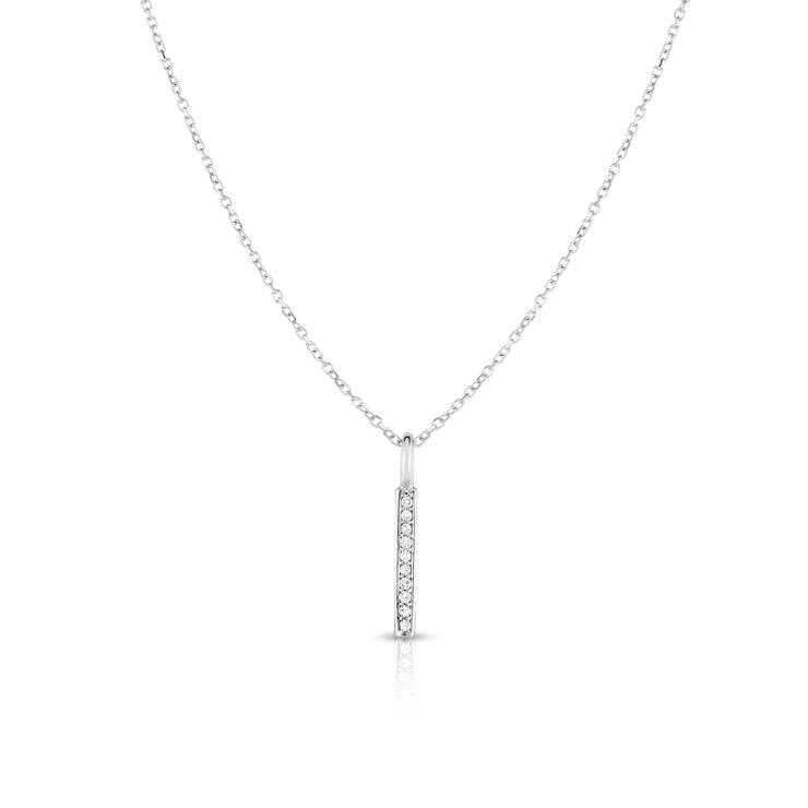 14K Gold .06ct Diamond Bar Necklace