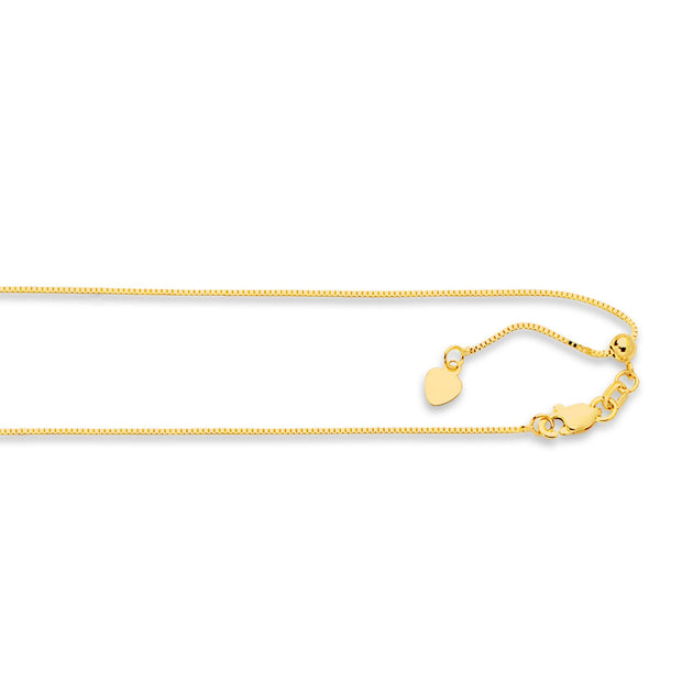 14K Gold .7mm Adjustable Box Chain