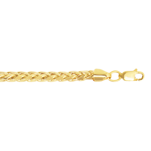 14K Gold 4.1mm Diamond Cut Lite Round Wheat Chain