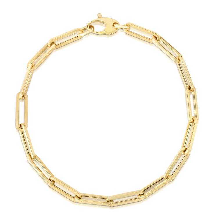 14K Gold 4.2mm Paperclip Chain