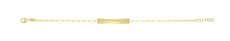 14K ID Bar Paperclip Bracelet