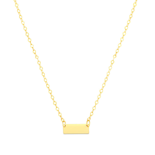 14K Yellow Gold Mini Bar Necklace