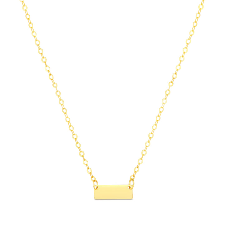 14K Yellow Gold Mini Bar Necklace