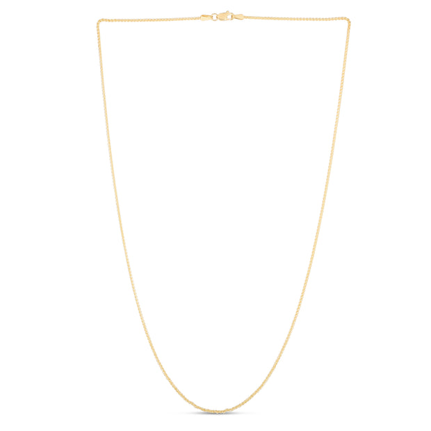 14K Gold 1.2mm Round Wheat Chain