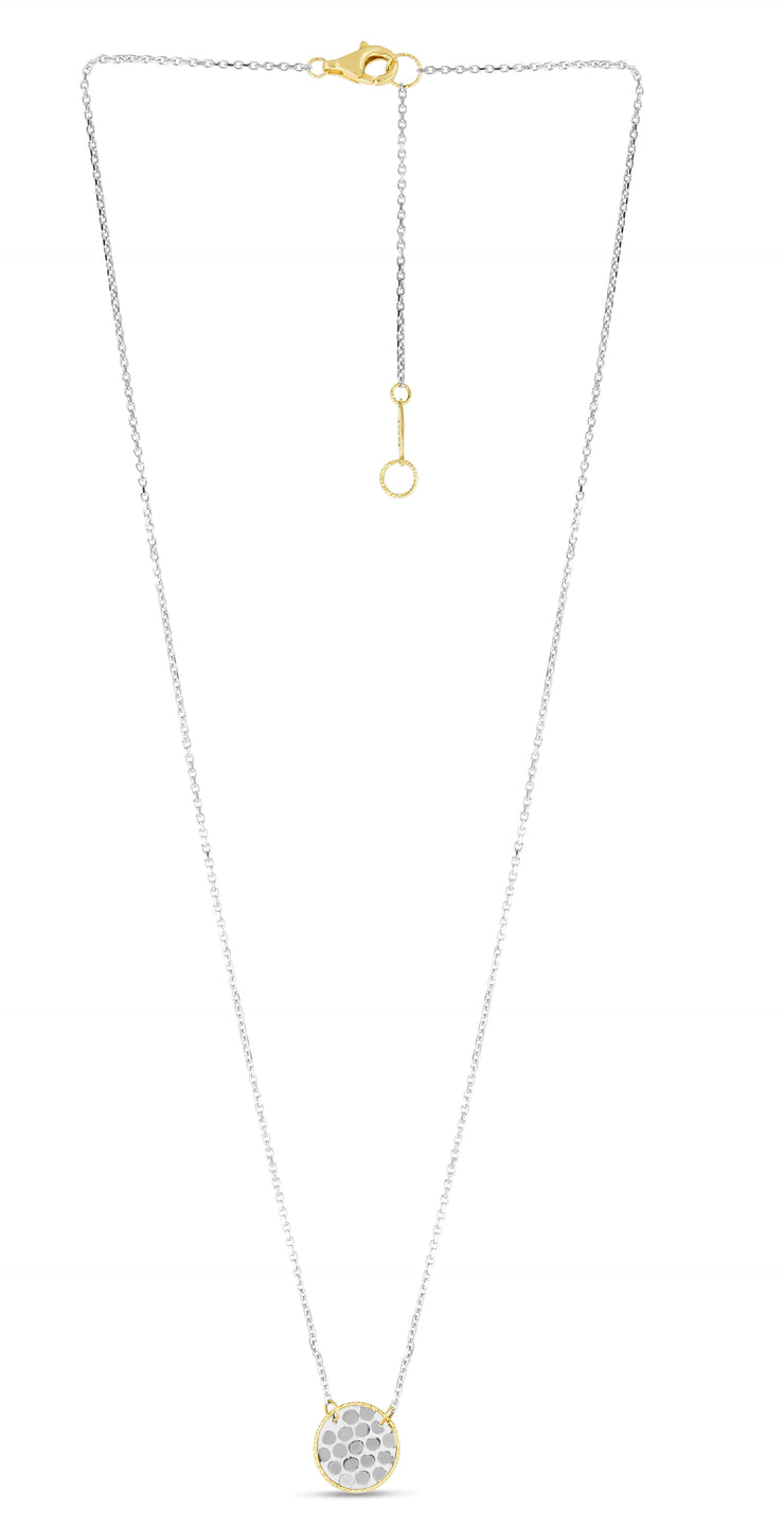 14K Confetti Round Disc Necklace