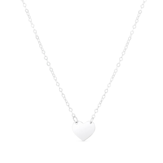 14K White Gold Mini Heart Necklace